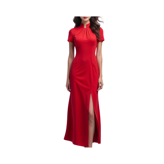 Satin: Cosmopolitan Blossom Dress (Red)