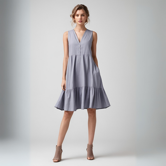 Cotton: Crisp Comfort Dress (Ash) House of supr made to fit