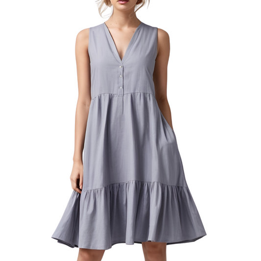 Cotton: Crisp Comfort Dress (Ash)