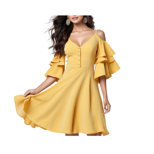 Cotton: ChicOffice Smart Dress (Yellow)