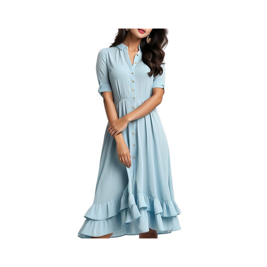 Cotton: Fusionista Charm dress (Sky blue)