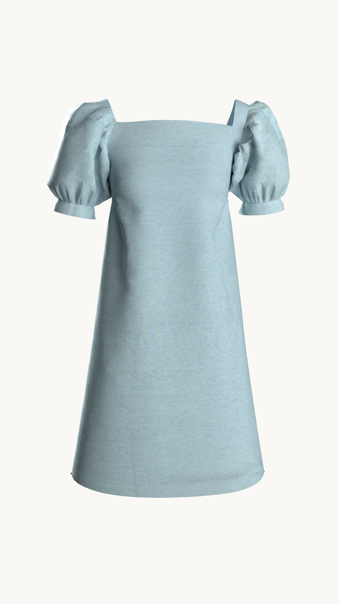 Puff sleeve square- neck mini dress