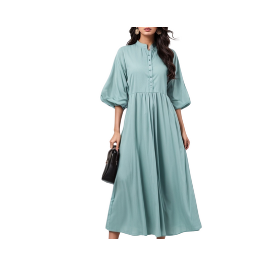 Cotton: Urban Indian Vogue Dress (Light green)