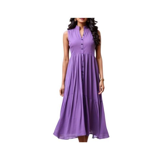 Cotton: Urban Indian Vogue Dress (Violet)