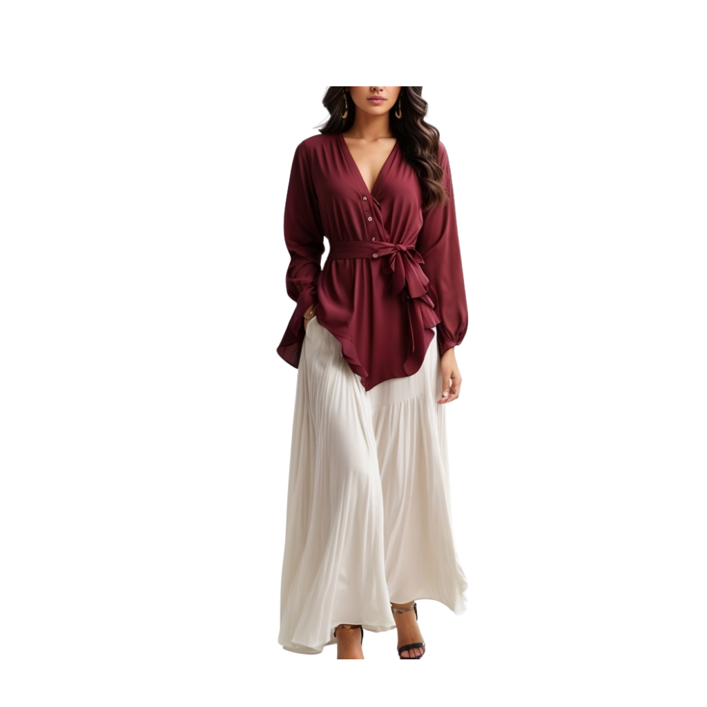 Breathable Cotton:  Date Night Dream co-ord sets Top and pants  (Brown, Cream)