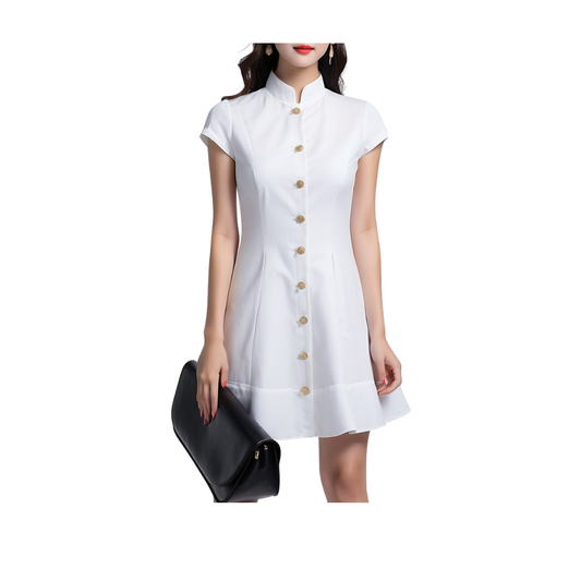 Cotton Comfort: Cultural Blend Dress (White)