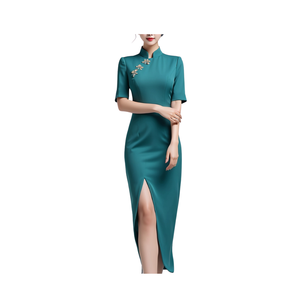 Satin: Ethereal Evergreen Dress (Green)