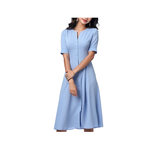Cotton: Urban Indian Vogue Dress (Blue)