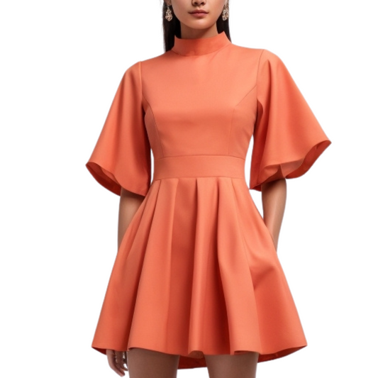 Cotton  Breeze Dress (Orange)