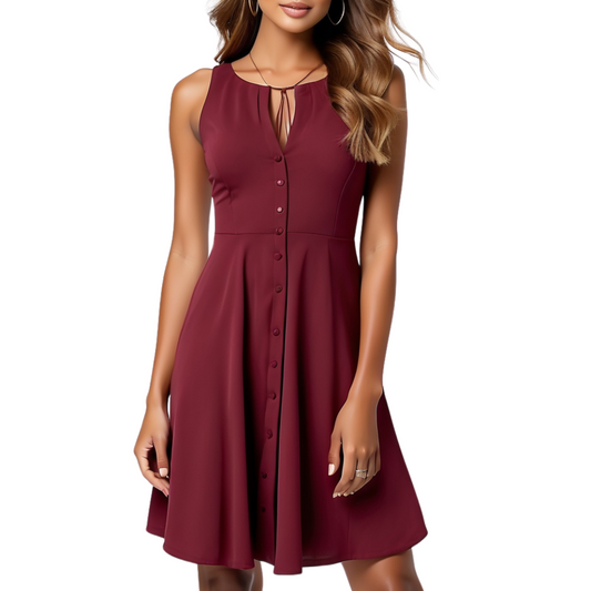 Cotton : My Happy Place Dress (Maroon)