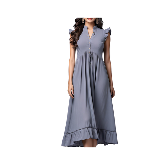 Cotton: IndiFusion dress (Gray)