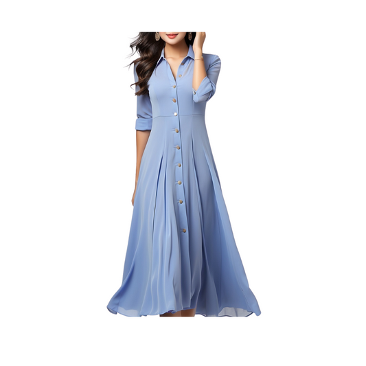 Cotton: IndoGlam Attire dress (Blue)
