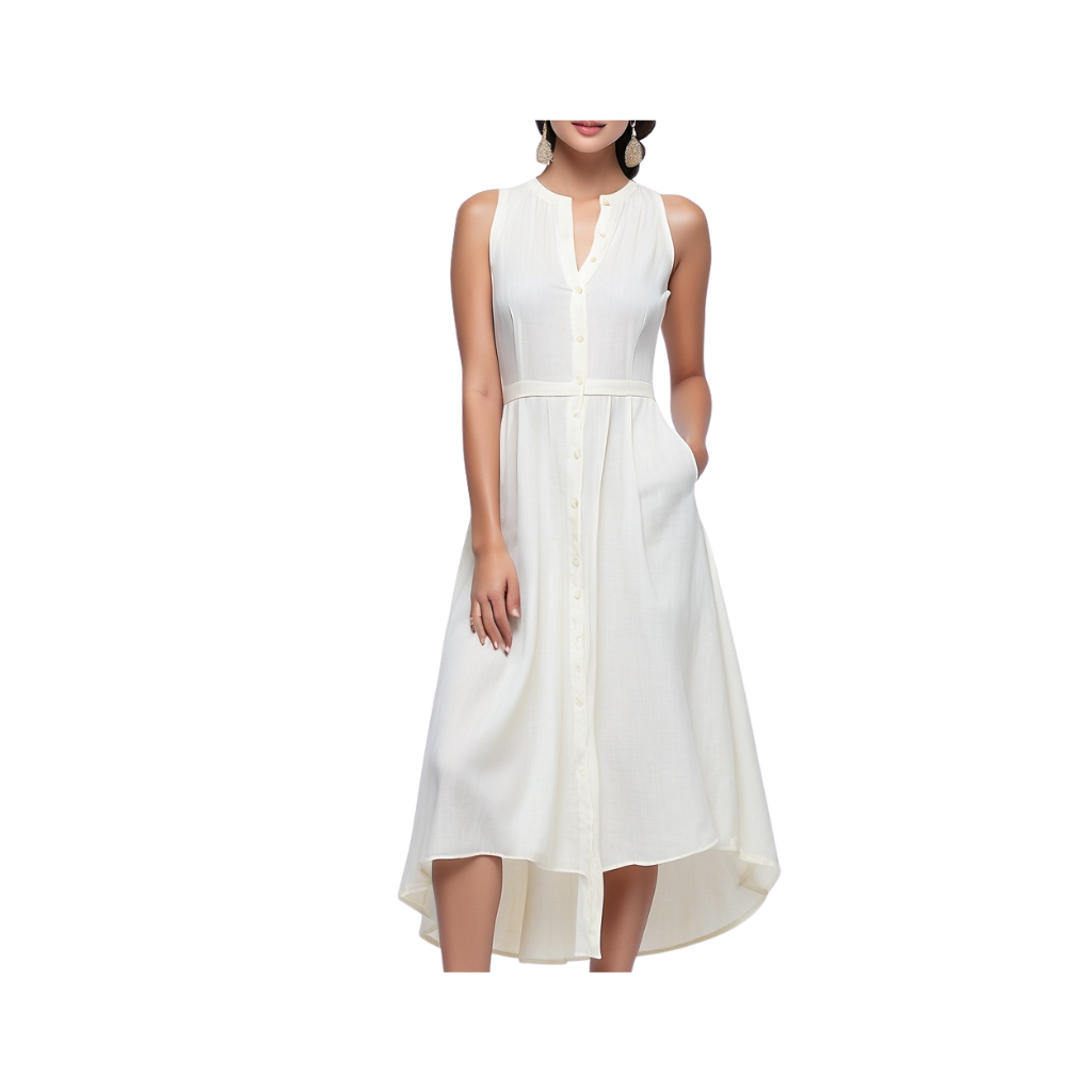 Cotton: IndiFormal Vibes Dress (White)