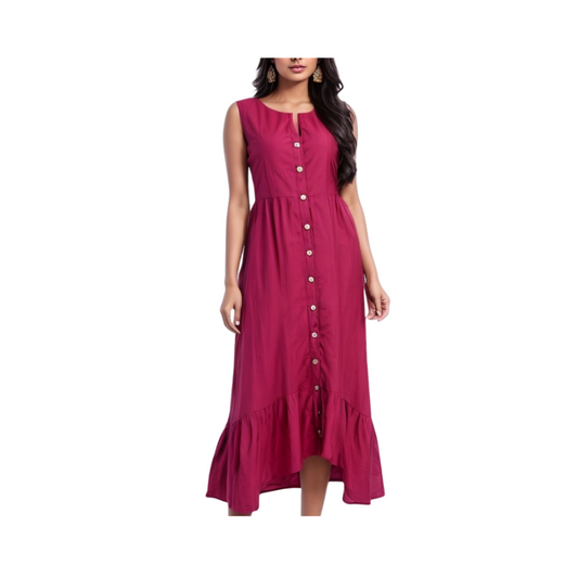 Cotton: Ethnic Essence Dress (Red)
