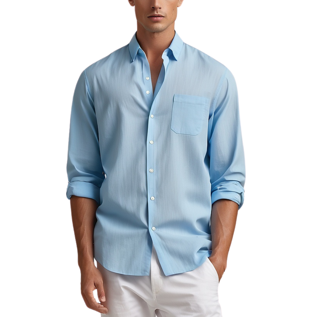 Linen solid  shirt (Sky blue)