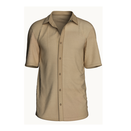 Solid cotton shirt (Beige)