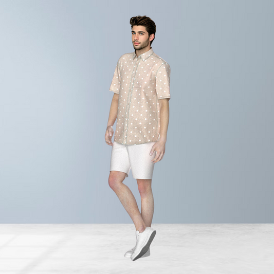 Retro-polka dot Cotton mens Shirt