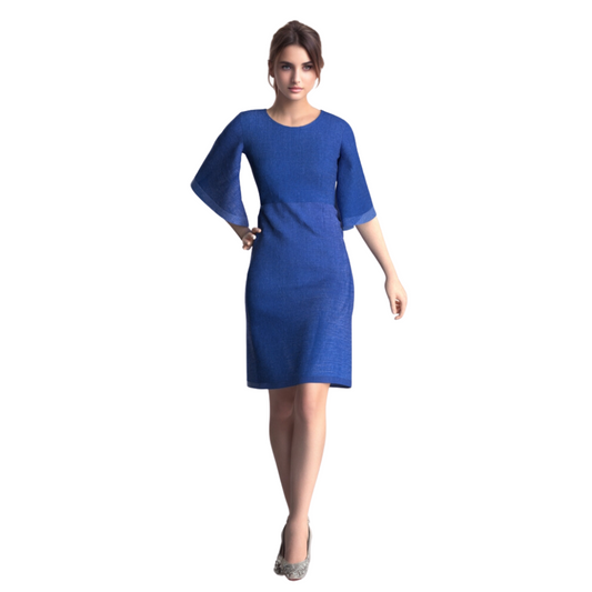 Blue midi dress from House of Supr made to measure fashion