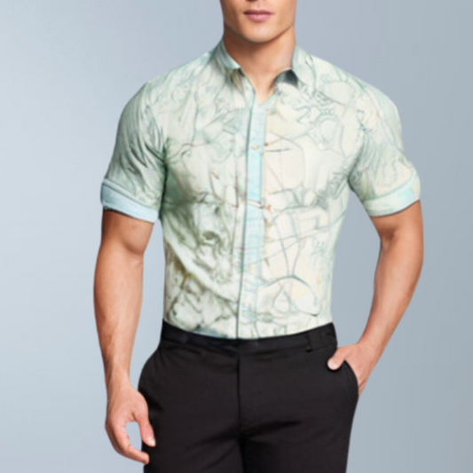 Henry printed shirt (Green color)