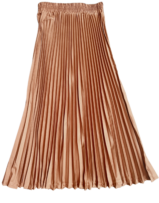 棕色百褶裙