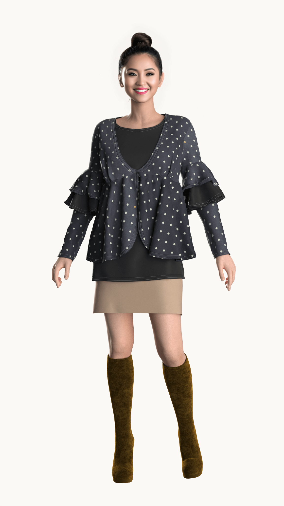 This stylish top features a layered bell sleeve for a unique look and added volume. Its lightweight fabric ensures free and comfortable movement, perfect for any busy day. Its layered design ensures an elegant and sophisticated, yet effortless, look.House of Supr
