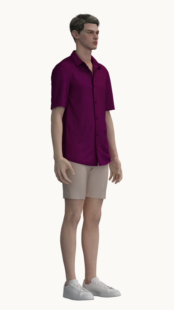 Solid cotton shirt (Deep Violet)