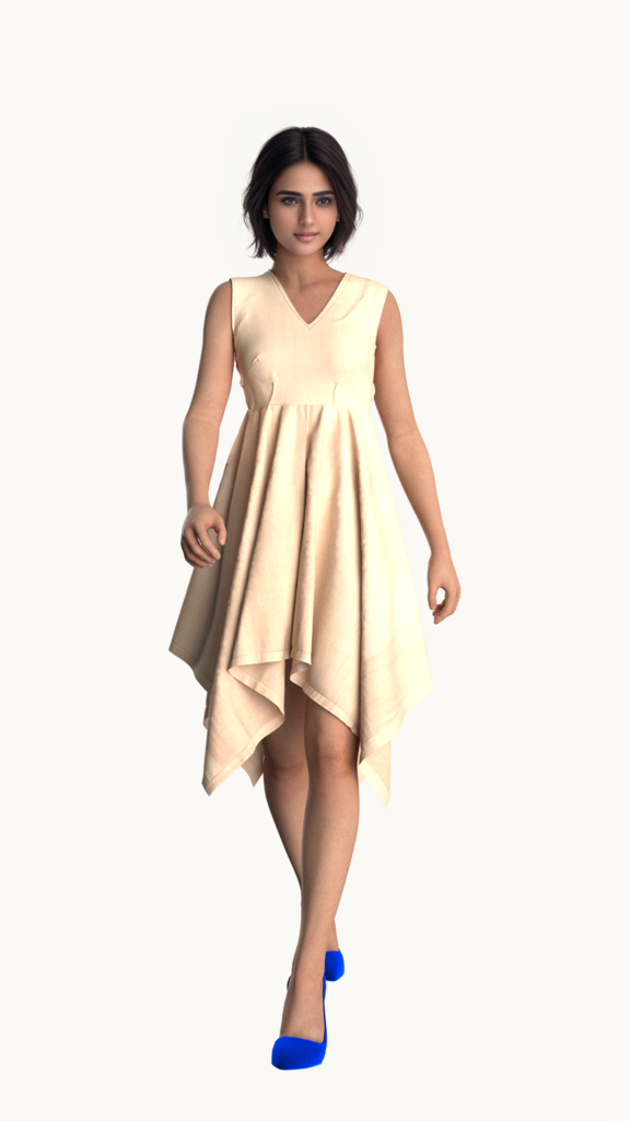 Asymmetrical  Dress ( Soft Amber)