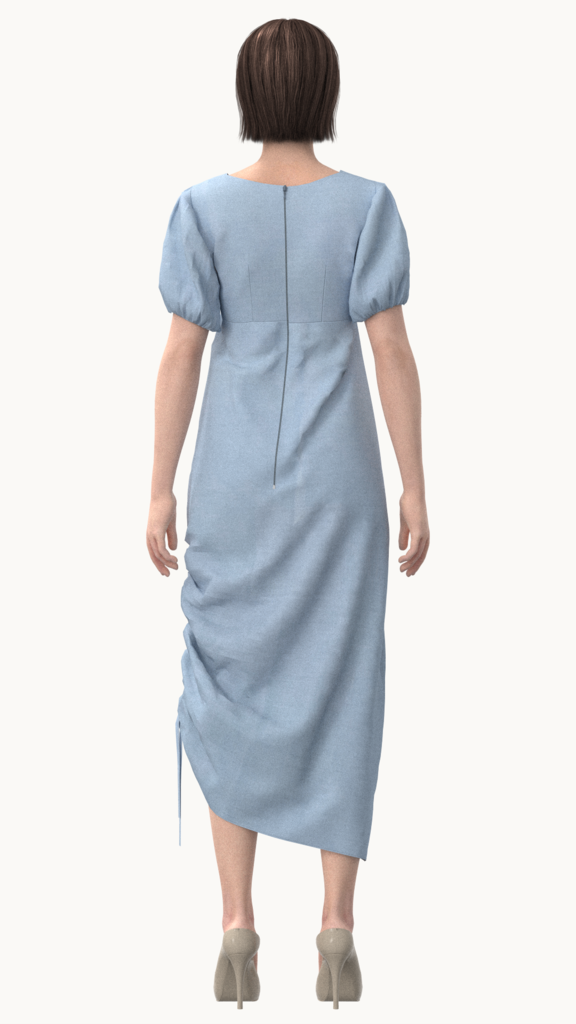 Rayon pastel  solid midi dress (Light Blue)