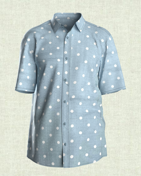 Retro-polka dot Cotton men Shirt