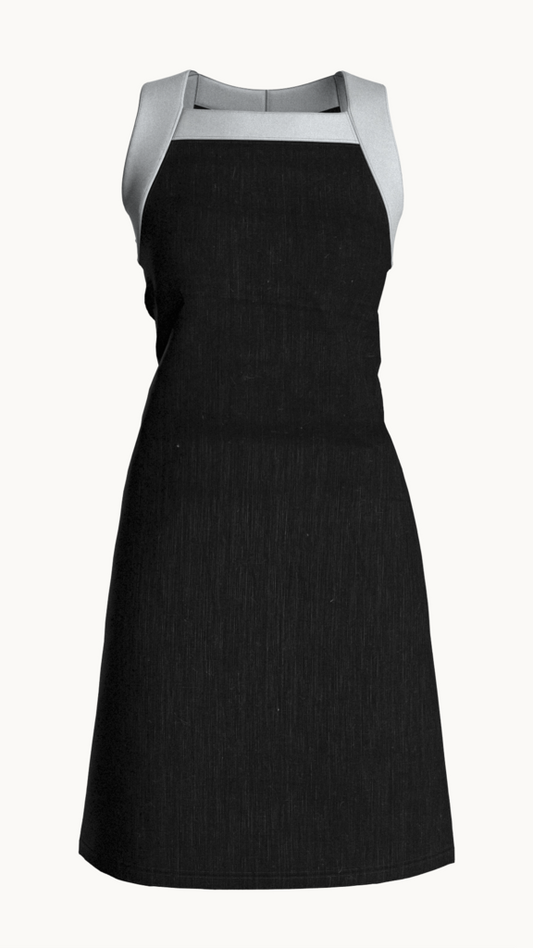 Linen short dress (Black)