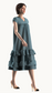 Rayon Long frill dress (Teal)