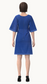 Linen solid midi dress (Blue)