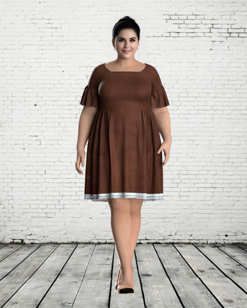 Gather dress at waist with lace hem (Plus size)   | plus size clothing| curvy fashion |Affordable custom clothing | Custom made clothing online | house of supr | Custom tailored outfits | Tailored fit garments | Made to fit clothing | 