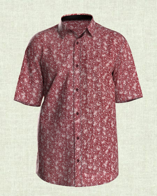 Geometric print cotton men shirt