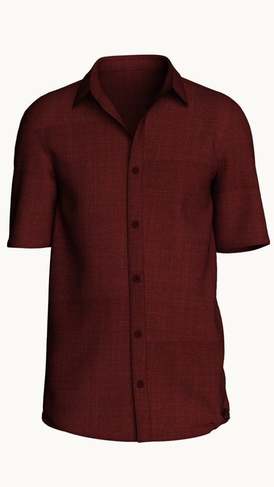 Linen solid shirt (Maroon)