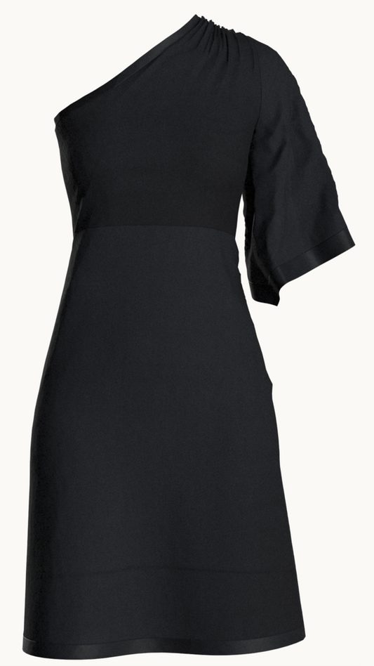 Cotton midi dress (Black)