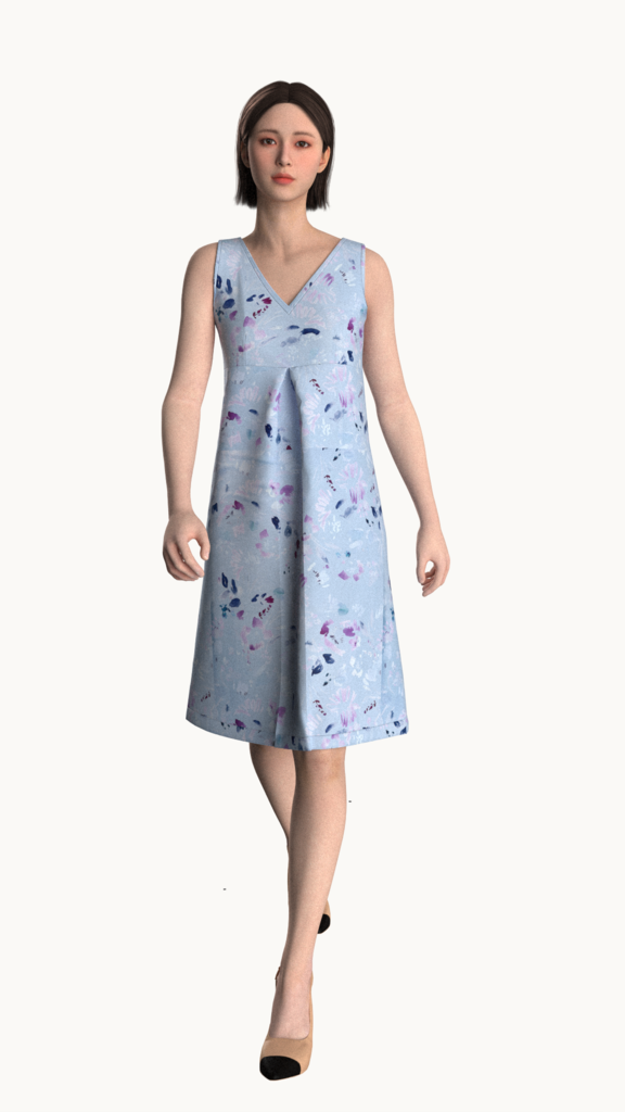 Printed dress with short sleeve