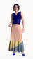 Maxi skirt with double layer bottom hem