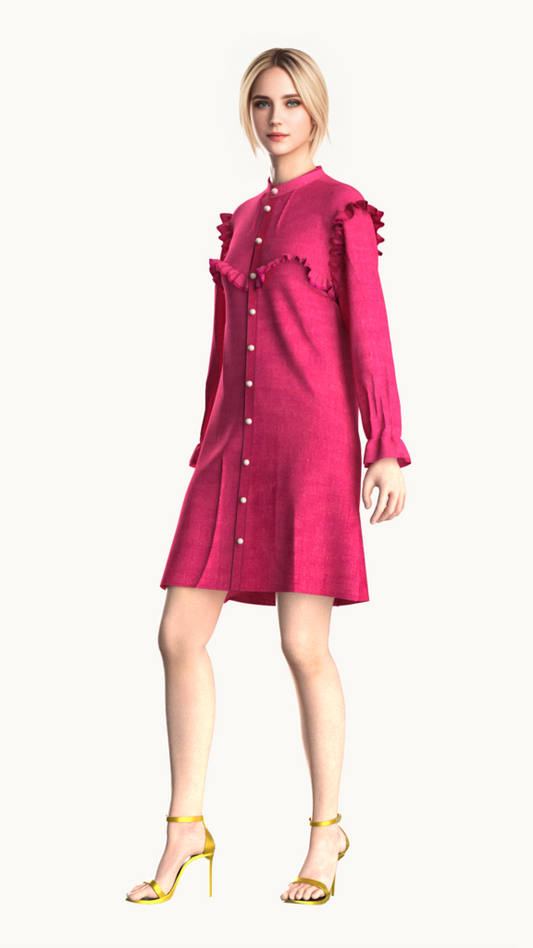 Shirt dress with frills | Affordable custom clothing | Custom made clothing online | house of supr | Custom tailored outfits | Tailored fit garments | Made to fit clothing