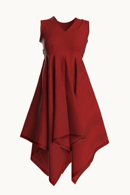 Asymmetrical Red Dress
