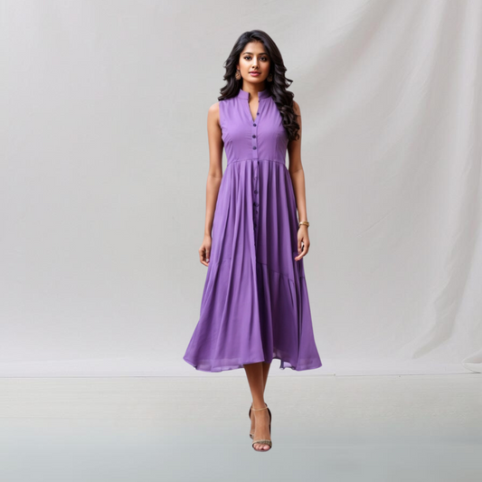 Cotton: Urban Indian Vogue Dress (Violet)