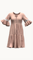 Tiered ruched dress with ruffle sleeve hem