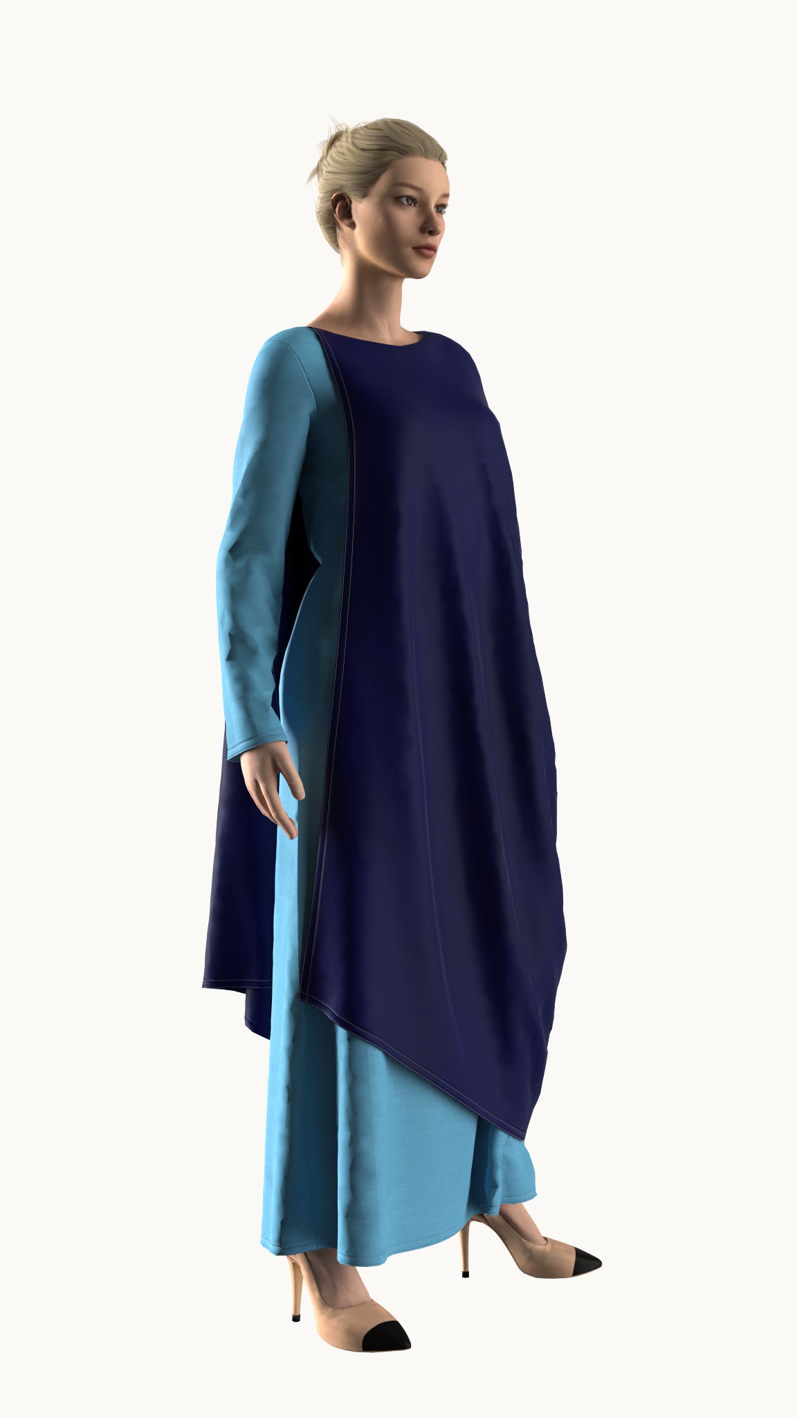 Full sleeve maxi dress  with drape design