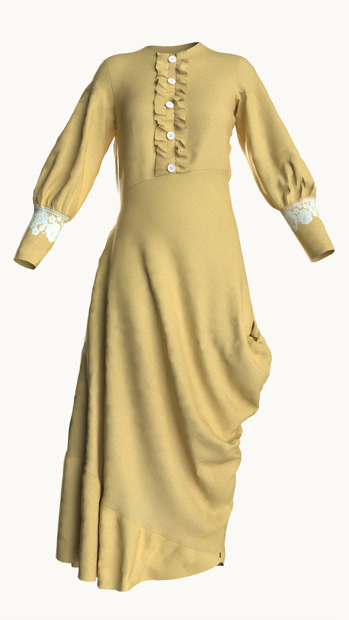Puffed sleeve maxi dress