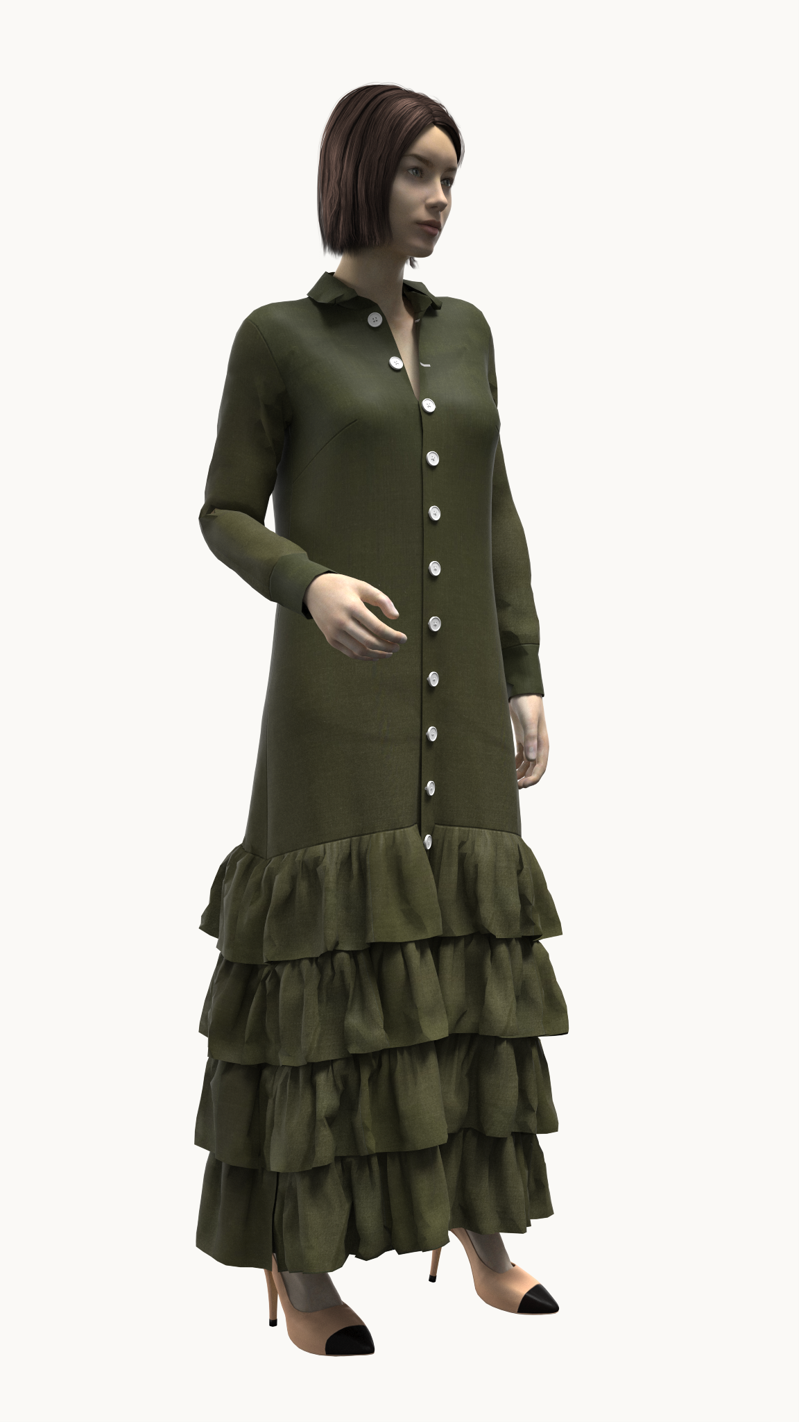 Long shirt dress (Dark Green)