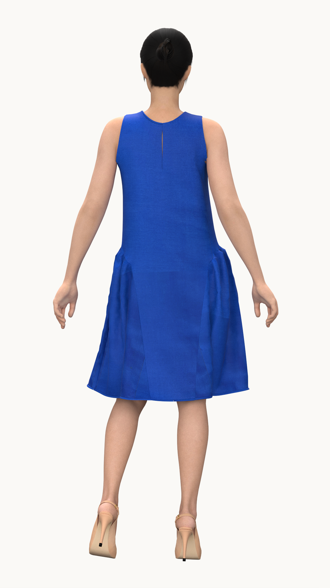 Gored Panel Mini dress with in-cut sleeve ( Blue)