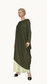Full sleeve maxi dress  with drape design (Dark Green)