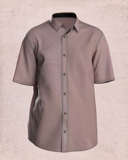 Solid cotton shirt (Rosy brown)