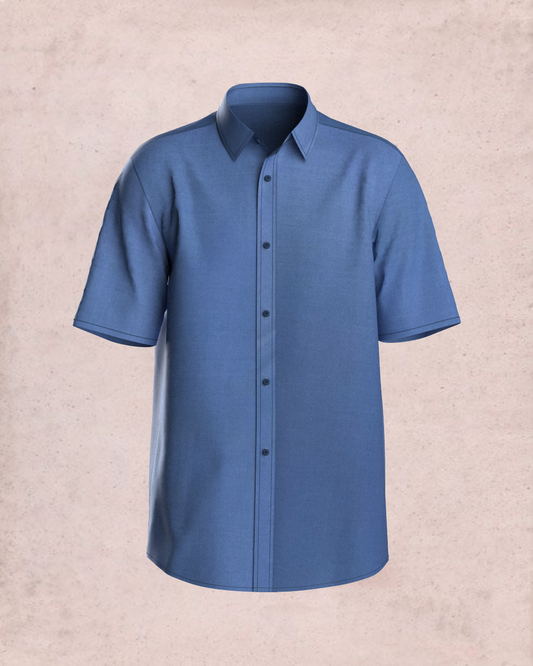 Solid cotton shirt (Cool Blue)