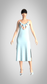 Overlay cotton midi dress with slide slit